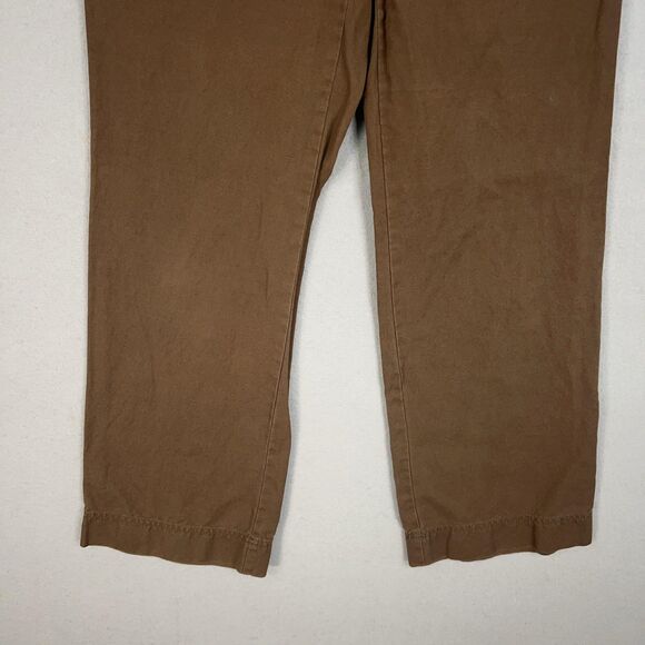 Eddie Bauer Pants Womens 2 Brown Khaki Linen Blend Wide Leg Chino Outdoors - Picture 3 of 15